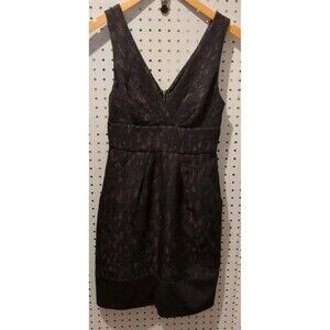 Bcbg Maxazria Sleeveless Brown Black Dress Size 0 Animal Print